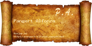 Pangert Alfonza névjegykártya